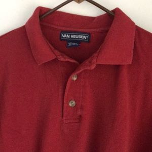 Men’s Red Van Heusen XL Pique Polo Cotton